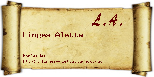 Linges Aletta névjegykártya
